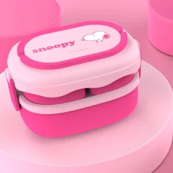 Porta Pranzo Snoopy Due Piani Con Posate